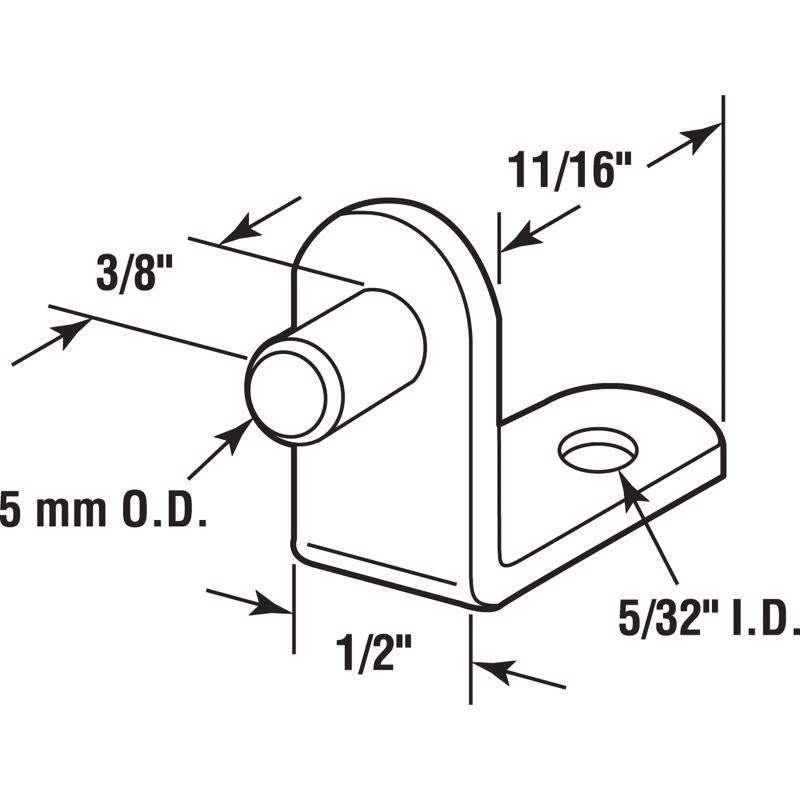 Richlelieu Onward Gold Metal Shelf Support Shelf Support Peg 5 mm Ga. 1.00 in. L 33 lb, Pack of 5