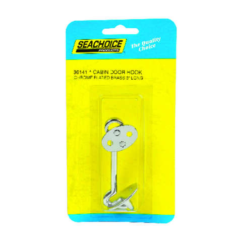 Seachoice Chrome-Plated Brass 3 in. L X 7.25 in. W Cabin Door Hook 1 pk