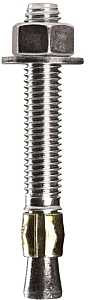 Cobra Anchors 498N Wedge Anchor, 3/8 in Dia, 3-3/4 in L, 844 lb, Steel, Plated, 2/PK