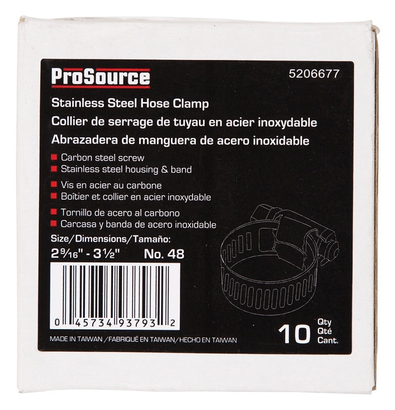 ProSource HCRAN48 Interlocked Hose Clamp, Stainless Steel, Stainless Steel, Pack of 10