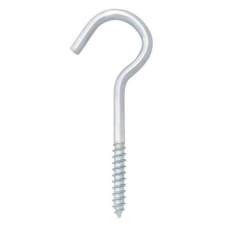 Hampton Small Zinc-Plated Silver Steel 3.375 in. L Ceiling Hook 50 lb 1 pk, Pack of 50