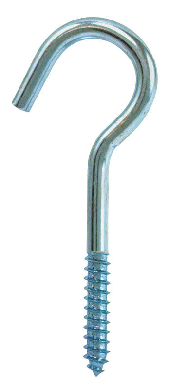 Hampton Small Zinc-Plated Silver Steel 4.0625 in. L Ceiling Hook 60 lb 1 pk, Pack of 20