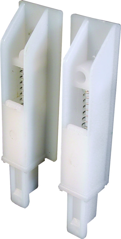 Prime-Line N 6559 Door Guide, 1-1/4 in L x 9/16 in W x 5/8 in D Dimensions, Plastic, White, 2/PK