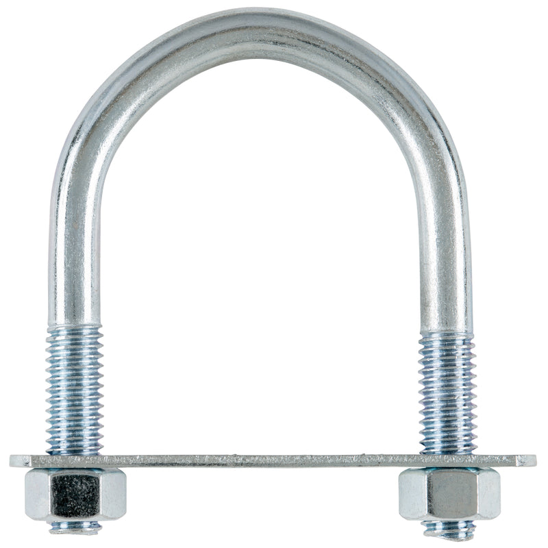 Hampton 3/8 in. X 2 in. W X 3 in. L Coarse Zinc-Plated Steel U-Bolt, Pack of 10