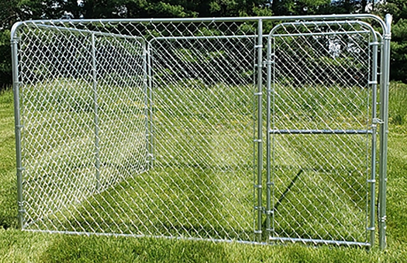 Davis Gate & Wire C-10WKRC Series Chain Link Dog Kennel, 10 ft OAL, 10 ft OAW, 6 ft OAH, Galvanized, 4/PK