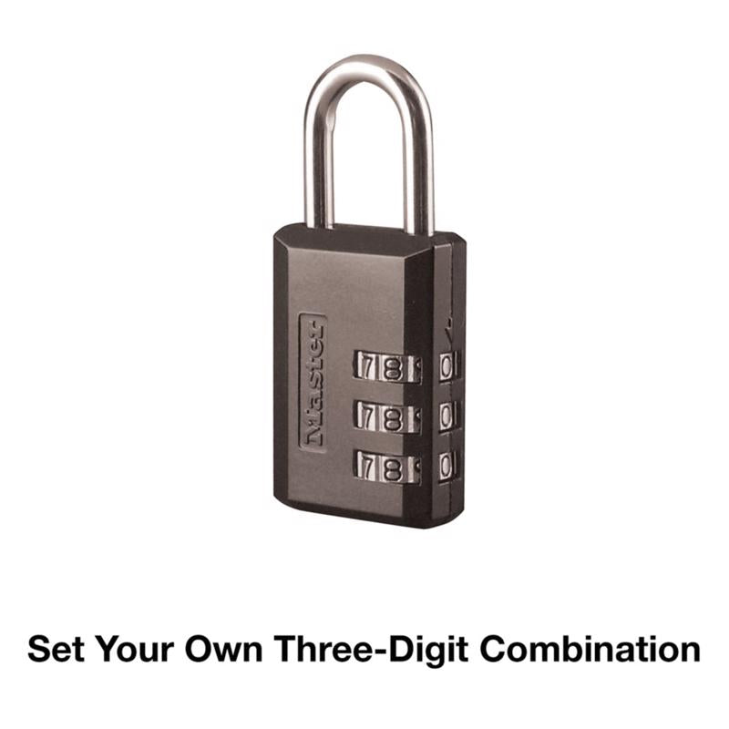 Master Lock 1-3/16 in. W Steel 3-Dial Combination Luggage Lock