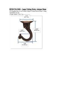 Landscapers Select GB0073L Ceiling Hook, 2-1/2 in L, Zinc Alloy, Antique Brass, Antique Brass, Wall