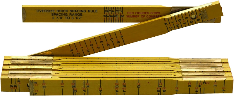 Crescent Lufkin Red End Series T656N Folding Rule, 0 to 72 in, SAE Graduation, Wood, White