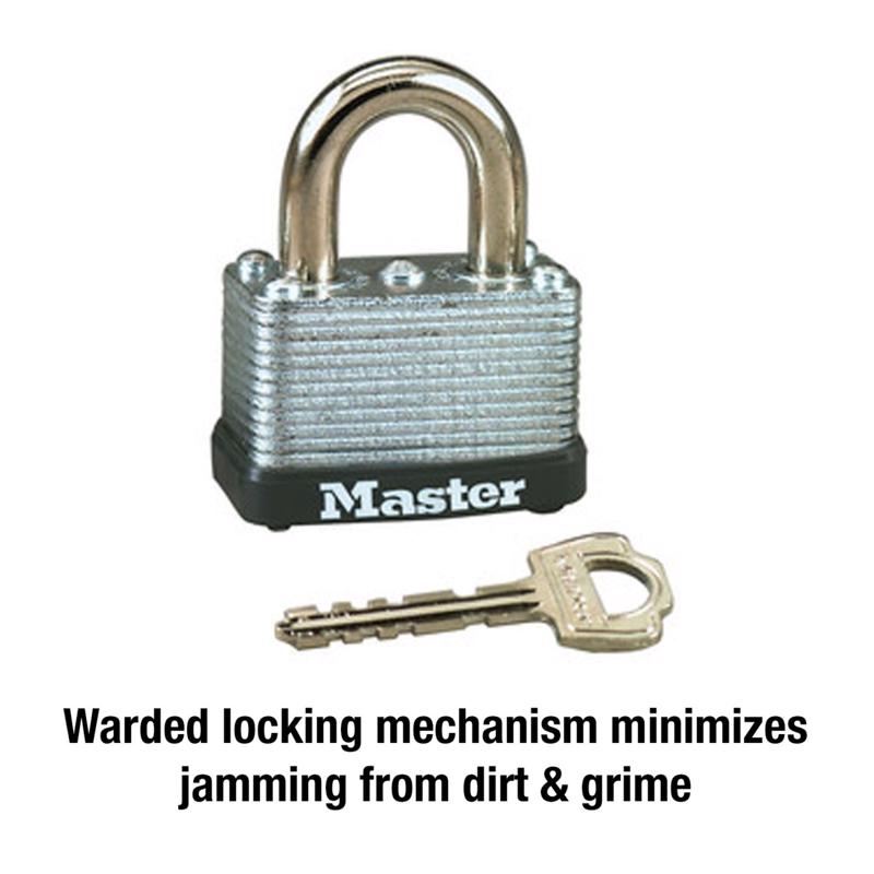Master Lock 15/16 in. H X 13/16 in. W X 1-1/2 in. L Steel Warded Locking Warded Padlock