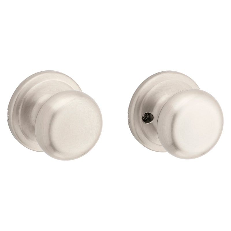 Kwikset 720J 15CP6AL Passage Knob, Juno, Mushroom, 2-5/8 in H x 2-5/8 in W Dimensions, Zinc, Satin Nickel