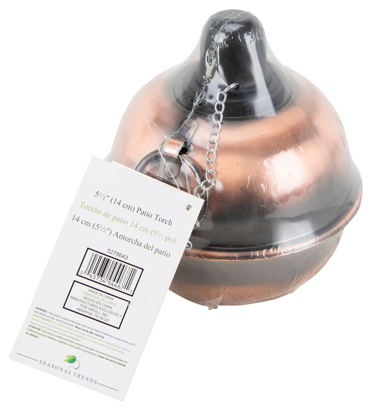 Seasonal Trends GB-3709 Patio Torch, Fiberglass/Steel, Antique Bronze, Copper, Pack of 8