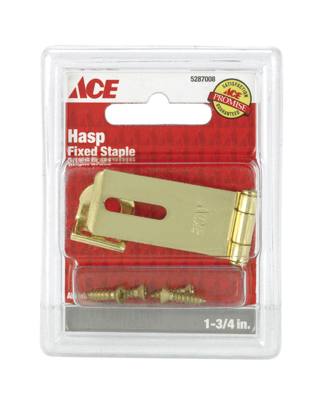Ace Bright Brass 1-3/4 in. L Fixed Staple Safety Hasp