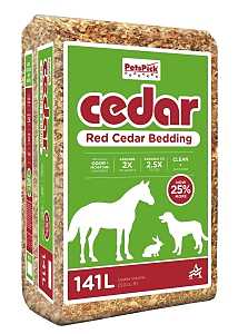 PetsPick 2.0P5PK Livestock Bedding, Cedar, Red