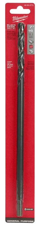 Milwaukee 48-89-2775 Drill Bit, 7/16 in Dia, 12 in OAL, Parabolic Flute, 1/4 in Dia Shank, 3-Flat Shank, Pack of 3