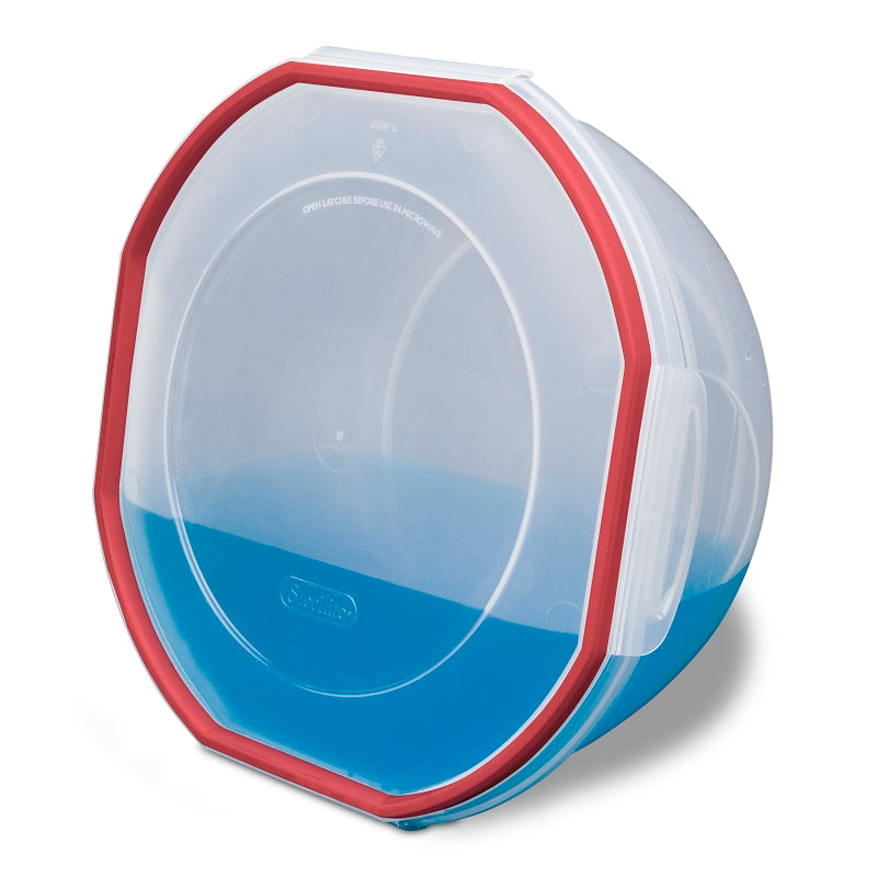 Sterilite Ultra•Seal 03958602 Storage Bowl, 8.1 qt Capacity, Plastic, Clear/Rocket Red, 5-5/8 in Dia, 12 in H, Pack of 2
