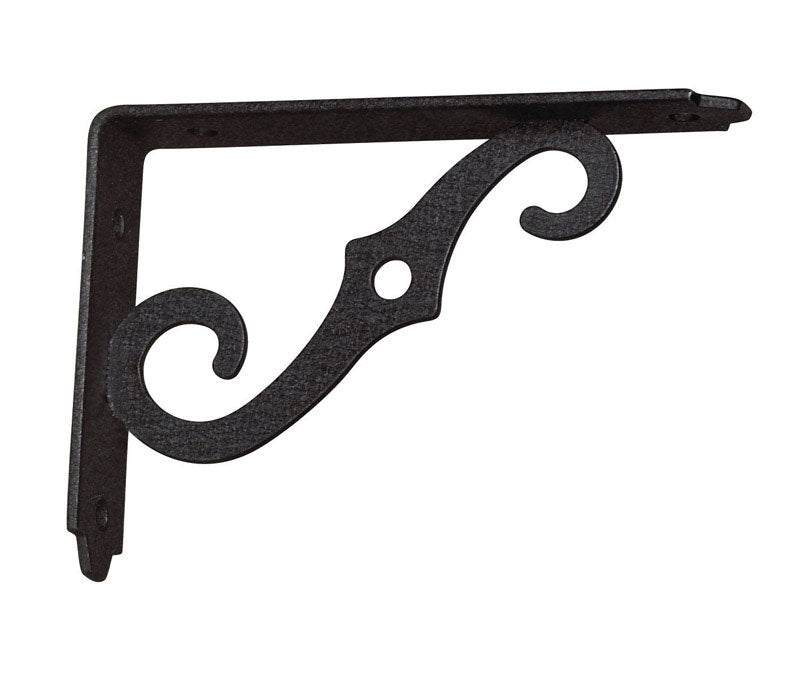 Hampton Black Steel Shelf Support 12 Ga. 5 in. L 80 lb, Pack of 6