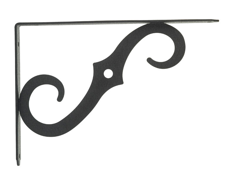 Hampton Black Steel Shelf Support 12 Ga. 10 in. L 100 lb, Pack of 6