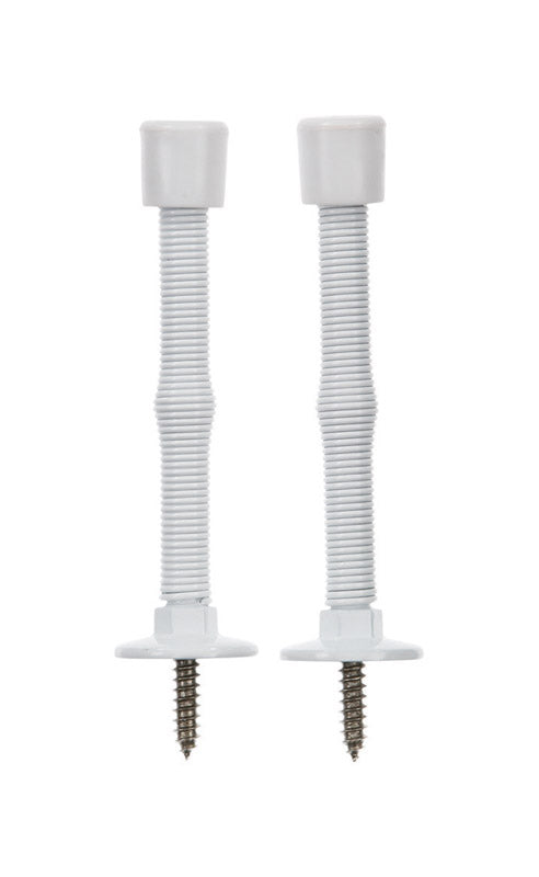 Ace 3 in. W Metal White Spring Door Stop Mounts to door and wall 0 in., Pack of 5