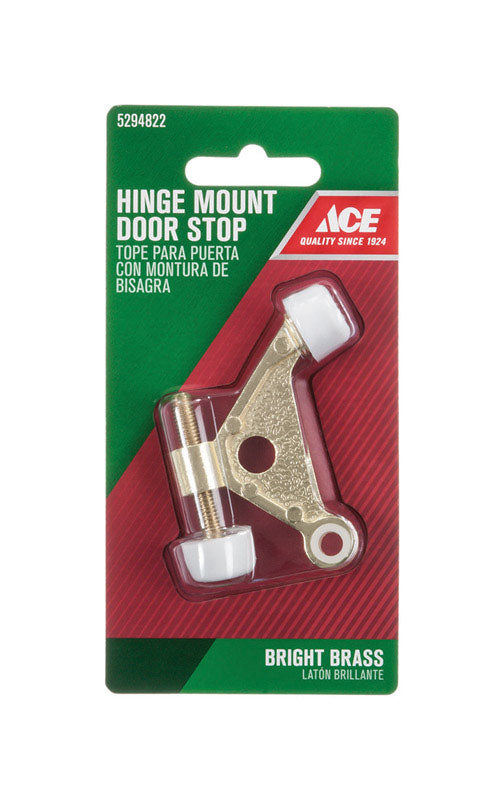 Ace 2-5/8 in. W Metal Bright Gold Hinge Pin Door Stop Mounts to door and wall 0 in., Pack of 5