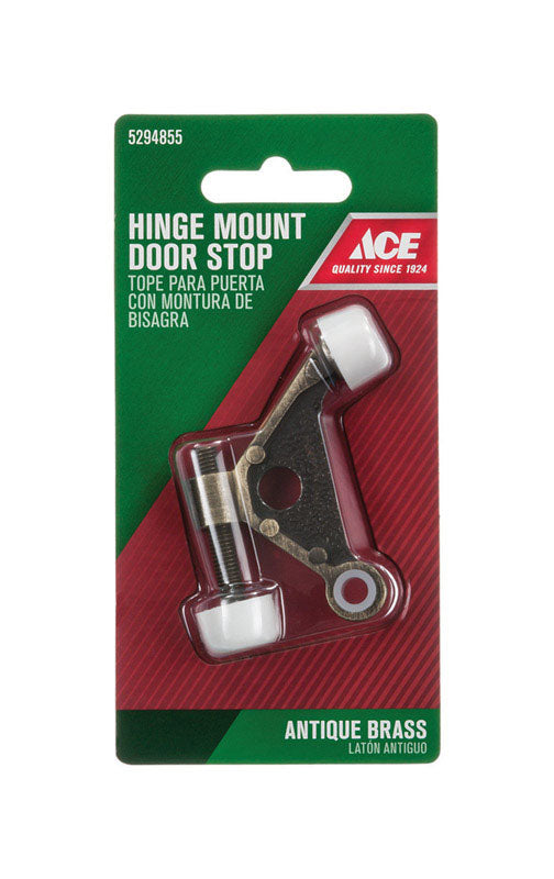 Ace 2-5/8 in. W Metal Antique Gold Hinge Pin Door Stop Mounts to door and wall 0 in., Pack of 5