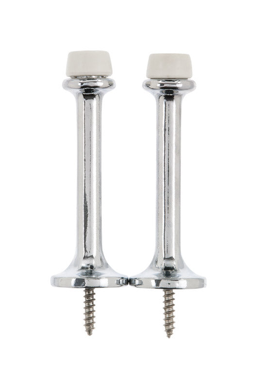 Ace 3 in. W Metal Chrome Yellow Rigid Door Stop Mounts to door and wall 1/8 in., Pack of 5