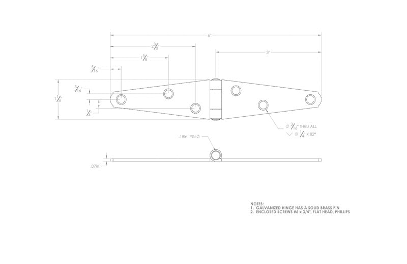 Ace 3 in. L Galvanized Light Duty Strap Hinge 2 pk