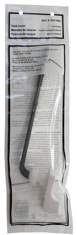 ProSource PMB-208-3L Toilet Flush Lever, Front, 8 in L Flush Arm, Plastic