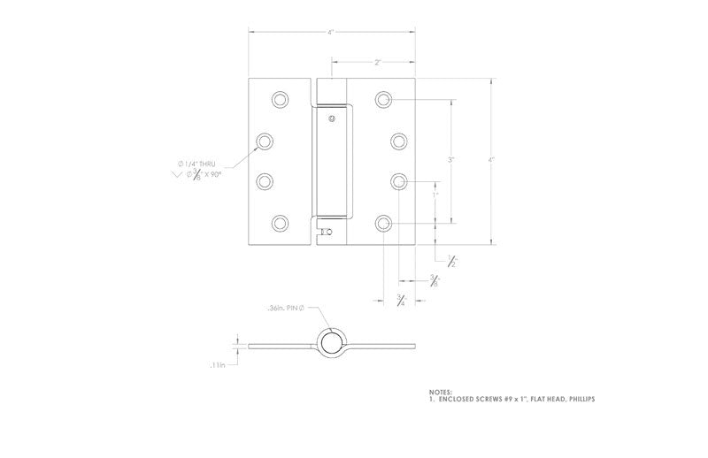 Ace 4 in. L Satin Brass Self Closing Hinge 1 pk