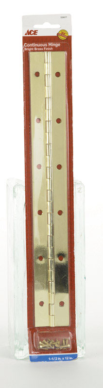Ace 1-1/2 in. W X 12 in. L Bright Brass Steel Continuous Hinge 1 pk