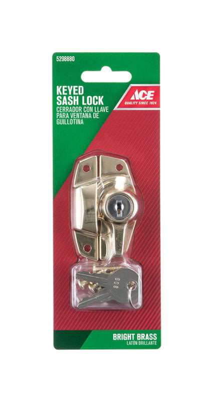 Ace Brass Keyed Sash Lock 1 pk