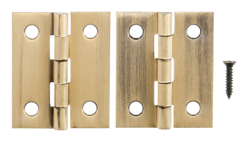 Ace 2.75 in. W X 1-1/2 in. L Antique Brass Brass Broad Hinge 2 pk