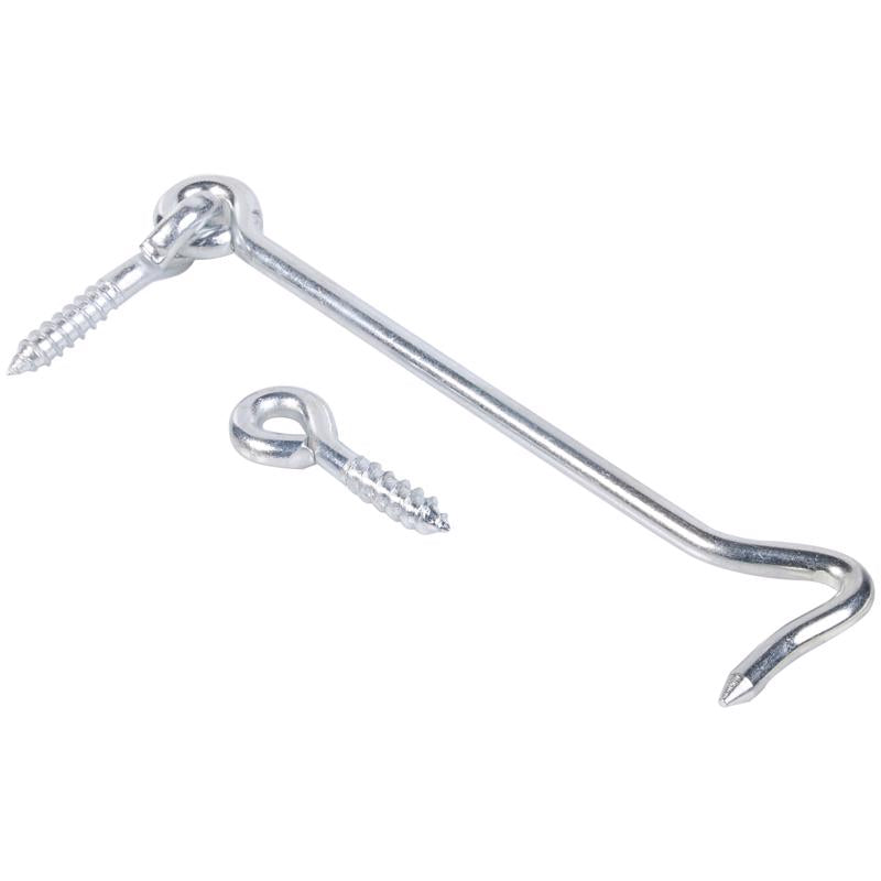 Ace 6 in. L Zinc Gate Hook and Eye 1 pk, Pack of 5