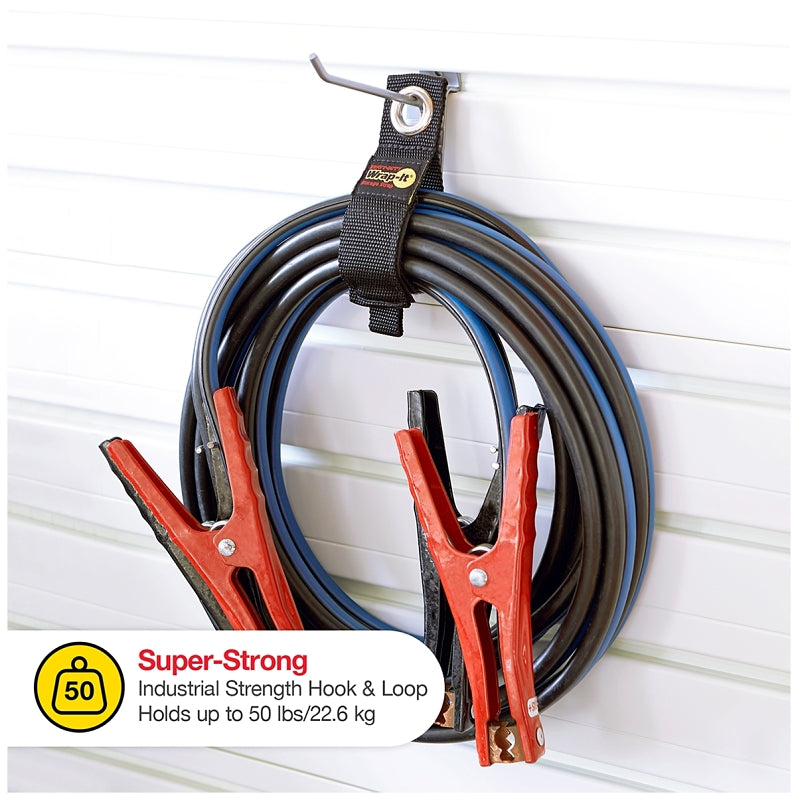 Wrap-It Storage 103-20BX Medium Storage Strap, 2.9 in Dia, 1-1/2 in W, 10 in L, Polypropylene, 50 lb Working Load