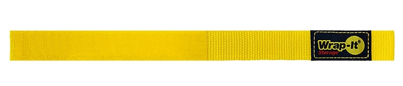 Wrap-It Storage 100-BS-12YE Cable Wrap, 1 in W, 12 in L, Polypropylene, Yellow, Hook and Loop Adhesive, Pack of 48