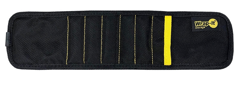 Wrap-It Storage MagSnap 100-MSWB-BL Magnetic Snap Wristband, 6-3/4 in L, 3-3/4 in W, 3 in H, Black