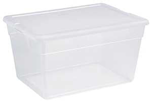 Sterilite 16598008 Storage Box, 56 qt Capacity, Plastic, Clear/White, Pack of 8