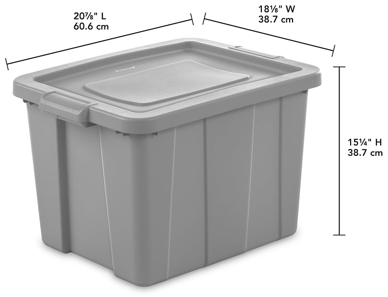 Sterilite 16786A06 Storage Tote, Polyethylene, Cement, 23-7/8 in L, 18-1/8 in W, 15-1/4 in H