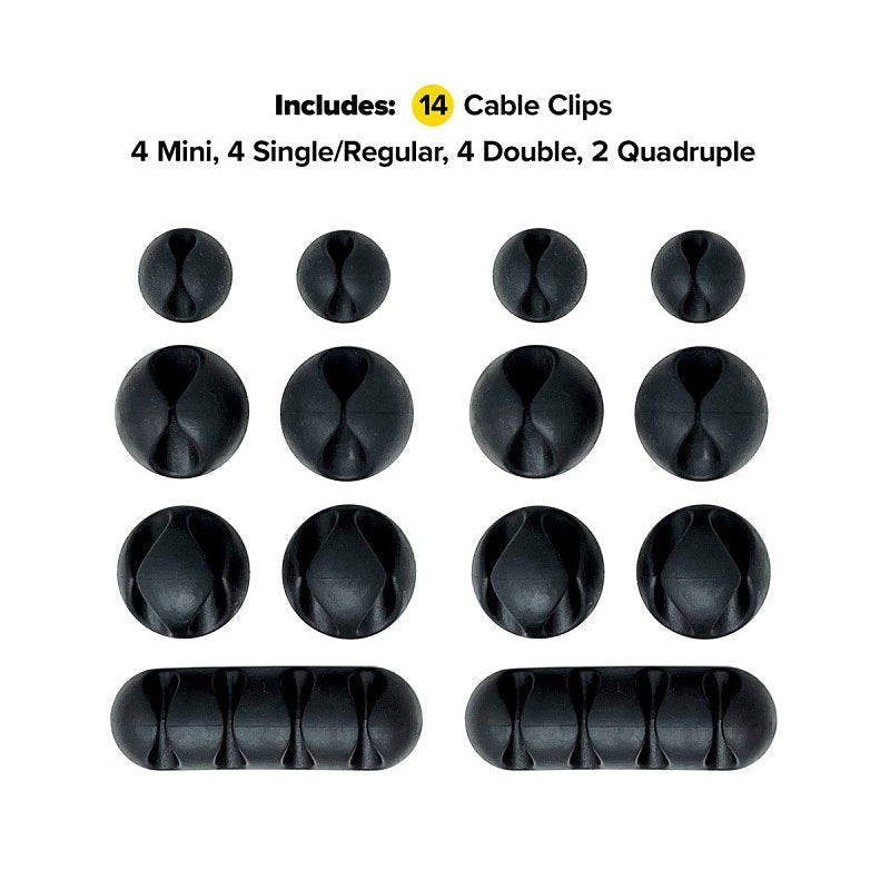 Wrap-It Storage 514-CLIPS-BL Cable Clip, Silicone, Black