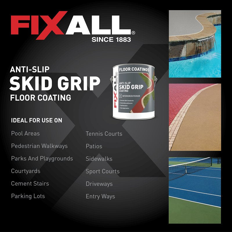 FixALL Skid Grip Series F06565-1-E Anti-Slip Coating, Flat, Slate, 1 gal