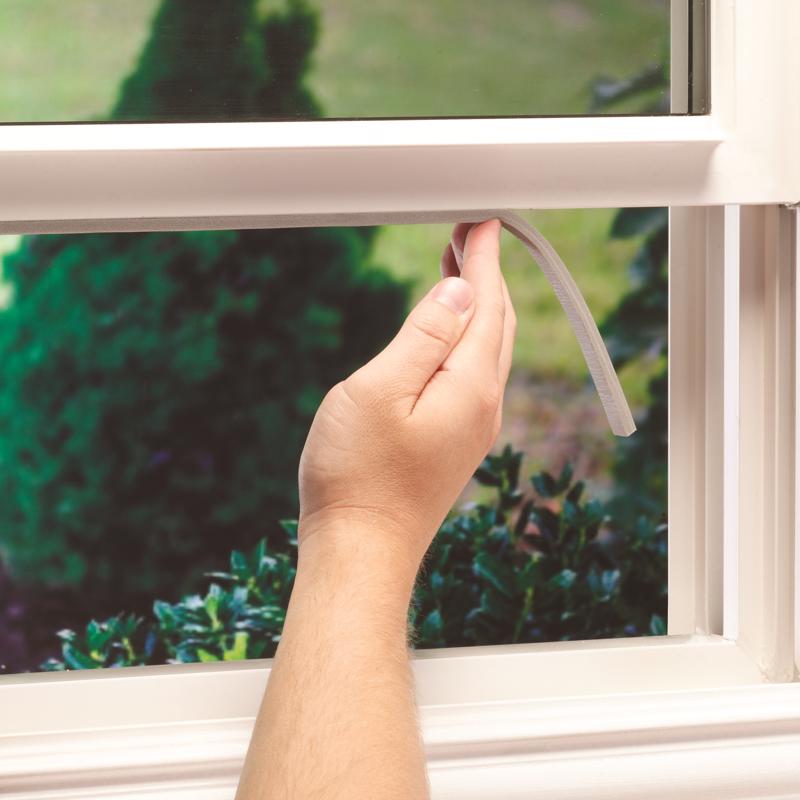 M-D Building Products Gray PVC Weather Stripping Tape For Doors and Windows 204 in. L X 0.19 in.