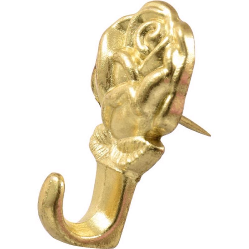 HILLMAN Gilt Gold Push Pin Picture Hook 20 lb 3 pk, Pack of 10