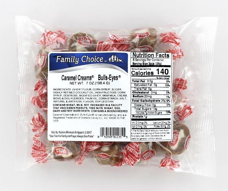 Family Choice 1135 Bullseye, Caramel, 7.5 oz, Pack of 12