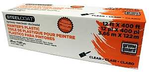 Petoskey Plastics P9941-07 Masking Paper, 400 ft L, 12 ft W, 0.31 mil Thick, Clear