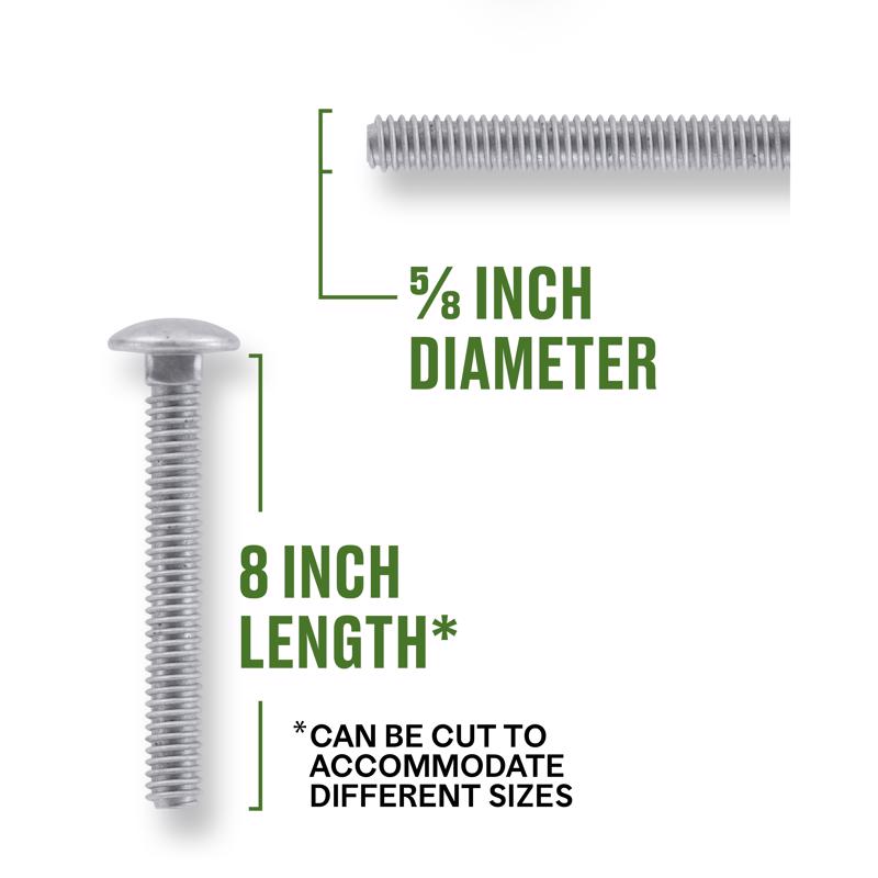 HILLMAN 5/8 in. X 8 in. L Hot Dipped Galvanized Steel Carriage Bolt 25 pk