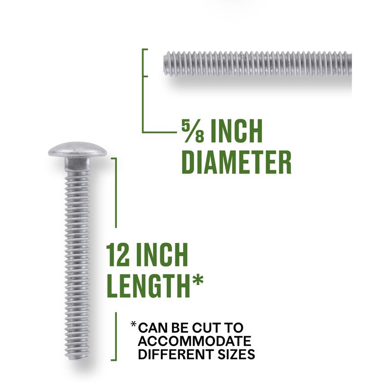 HILLMAN 5/8-11 in. X 12 in. L Hot Dipped Galvanized Steel Carriage Bolt 25 pk