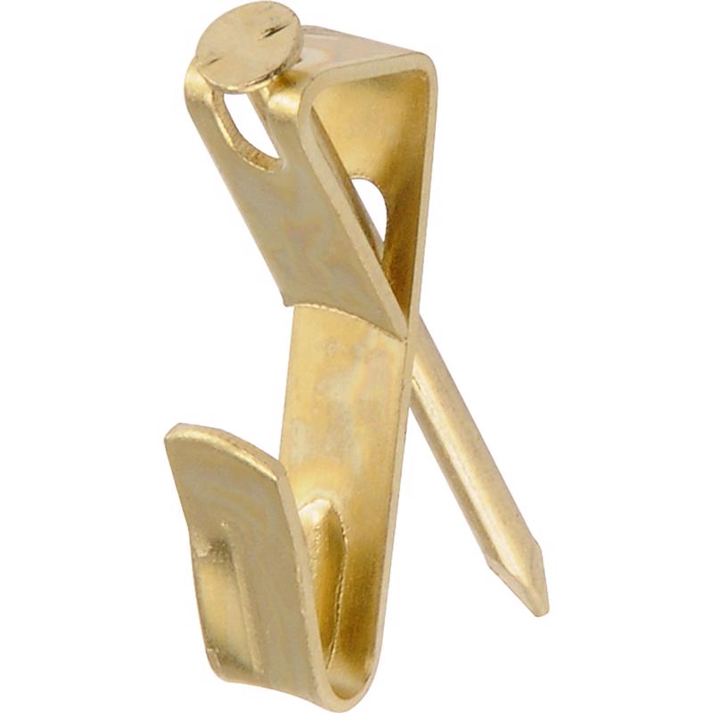HILLMAN Brass-Plated Gold Conventional Picture Hanger 10 lb 8 pk, Pack of 10