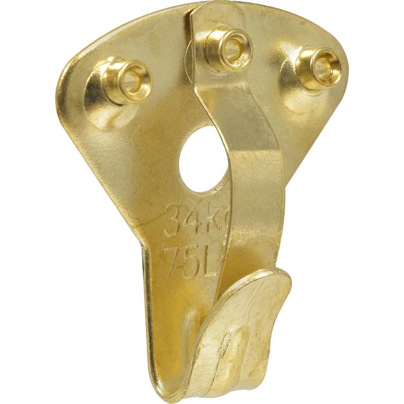 HILLMAN Brass-Plated Gold Professional Picture Hanger 75 lb 1 pk, Pack of 10