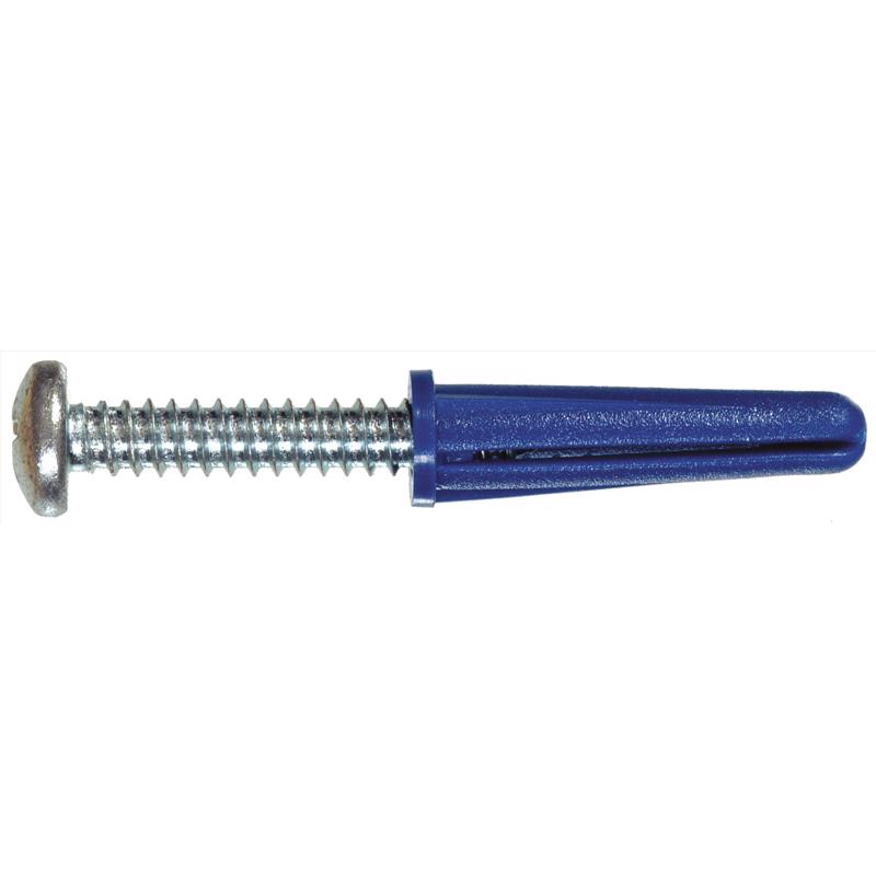 HILLMAN .164 in. D X 0.88 in. L Plastic Pan Head Conical Anchor 50 pc, Pack of 5