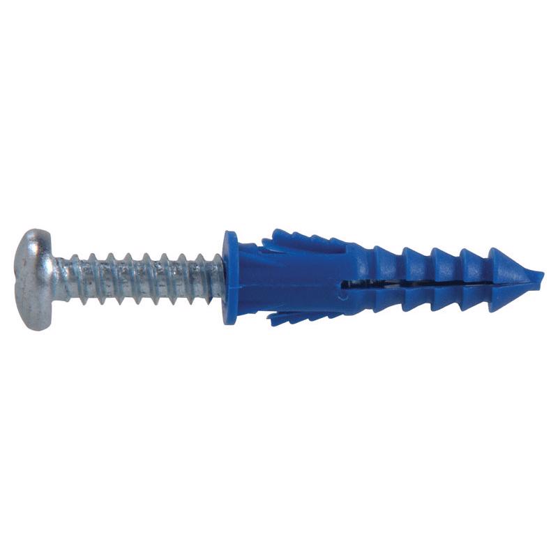 HILLMAN 0.164 in. D X 1-1/4 in. L Plastic Ribbed Head Ribbed Anchor 25 pk, Pack of 5