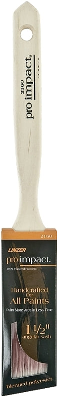 Linzer WC 2160-1.5 Paint Brush, 1-1/2 in W, 2-1/4 in L Bristle, Polyester Bristle